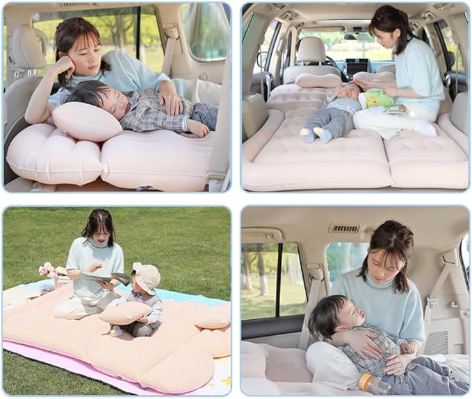 Car Inflatable Air Mattress for Chevrolet Blazer EV 2023 2024 Portable Boot Air Mattress Cushion Outdoor Travel Camping Sleeping Gear Accessories,Beige