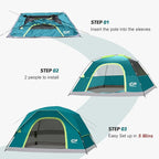 Tents for Camping 4 Person Tent Waterproof Windproof Double Layer Camping Tent, Easy Setup Dome Tent with Large Mesh Windows & Wider Door for Outdoor Camping & Hiking