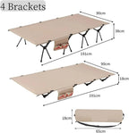 Folding Camping Cot Camping Bed Aluminum Alloy Folding Ultra-Light Lightweight Outdoor Camping Tent Break 4/3pcs Rods(90 cm Khaki B)