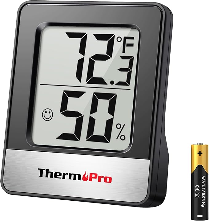 ThermoPro TP49 Digital Hygrometer Indoor Thermometer Humidity Meter Room Thermometer with Temperature and Humidity Monitor Mini Hygrometer Thermometer