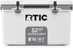 RTIC Ultra-Light 52 Quart Hard Cooler Insulated Portable Ice Chest Box for Beach, Drink, Beverage, Camping, Picnic, Fishing, Boat, Barbecue, 30% Lighter Than Rotomolded Coolers