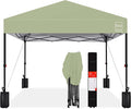 Best Choice Products 10x10ft Pop Up Canopy Tent, Outdoor Shade, 1 Person 1 Minute Set Up, Carry Case, 4 Weight Bags - Sage Green