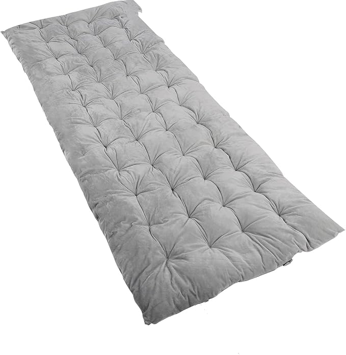 YYET Thick Cot Pads for Camping, Cotton Cot Mattress Pad 75"x29" XL, Sleeping Mat with Waterproof Bottom, Lightweight Soft Comfortable Foldable Mats for Traveling Hiking Backpacking Traveling GrayYYET