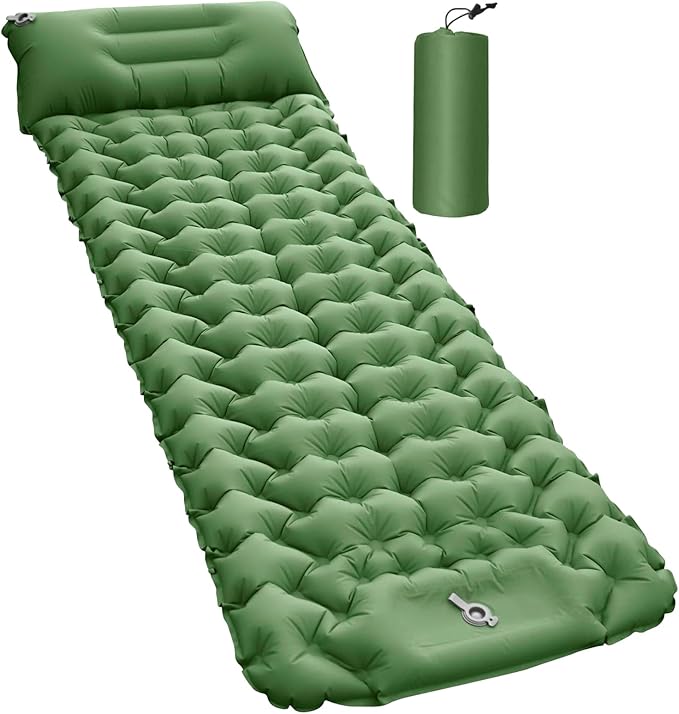 Inflatable Camping Pad - Compact Blow Up Portable Airbed Mattress,Lightweight Backpacking Sleep Mat,for Outdoor Travel Backpacking Hiking Tent Car Truck SUV Women Men