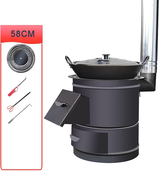 Camping Stove Outdoor Cookware Mess Kit Outdoor Folding Wood Stove Camping Pot Set Bowls Spoon Tableware Cooking Set