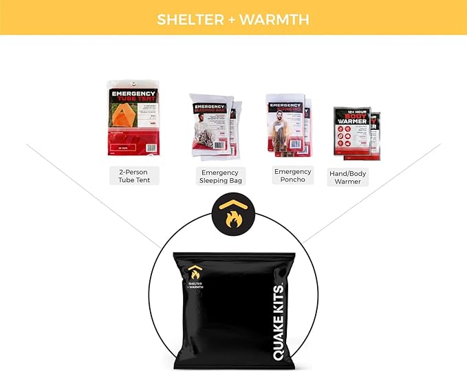 72hr Extensively Prepared Emergency Kit for Disaster Preparedness - Emergency Go Bag with Cook-in-Pouch Food, Water + Purification, First Aid, Deluxe Tools. Survival Kit for Earthquakes