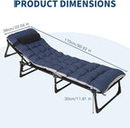 PeakPursuit Portable Camping Cot, Sleeping Cot for Adult, Heavy Duty Folding Cot Max Load 400LBS with Thick Mattress, Camping Bed for Travel Tent Day Bed Outdoor Home Guest Office Nap