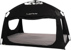 Indoor Instant Privacy Bed Tent for Sleeping,Quick Set-up Bed Canopies,Portable Bed Drapes with Large Space and 3 Doors (Black, Full)