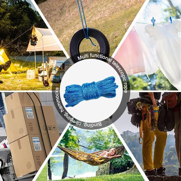 Rope Tightening Tool & Tensioner: Retractable Rope with Alloy Buckle for Outdoor Enthusiasts - Perfect for Camping Tent Building, Tarp Tie Downs, Hammock Installation & Outdoor Gear Securing (3)