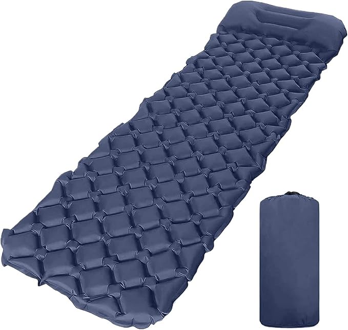 Ultralight Camping Inflatable Sleeping Pad - Built-in Headrest Air Cushion for Travel Hiking Outdoor Adventures(01Orange)