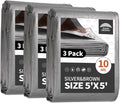 RAINDEWAY Tarps Heavy Duty Waterproof 5x5 Feet(3 Pack),10Mil Thick Multipurpose Poly Small Tarp Cover with Metal Grommets and Reinforced Edges,Silver/Brown Tarp