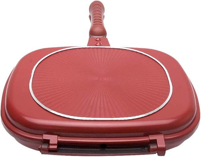 Square Double Sided Frying Pan, Kitchen Non-stick Baking Pancake Pan Omelette Trays, Indoor/Outdoor Camping Sandwich Toaster Grill, Cooks Toasties, Breakfast and More