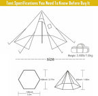 FIREHIKING Hot Camping Tent - Ultralight Tepee With Stove Jack for 1-2 Adults