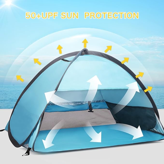 Pop Up Dog Beach Tent, Mini Head Shelters, Small Dog Beach Sun Shelters, Waterproof and Breathable Mobile Phone Stand with Tent Nails, 80cm