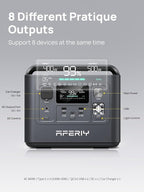AFERIY Portable Power Station 800W / 512Wh Power Station LiFePO4 Battery, Quick Charge in 1.5H, 1 AC Outlets, UPS, Solar Generator, Electric Generator for Home Camping Use