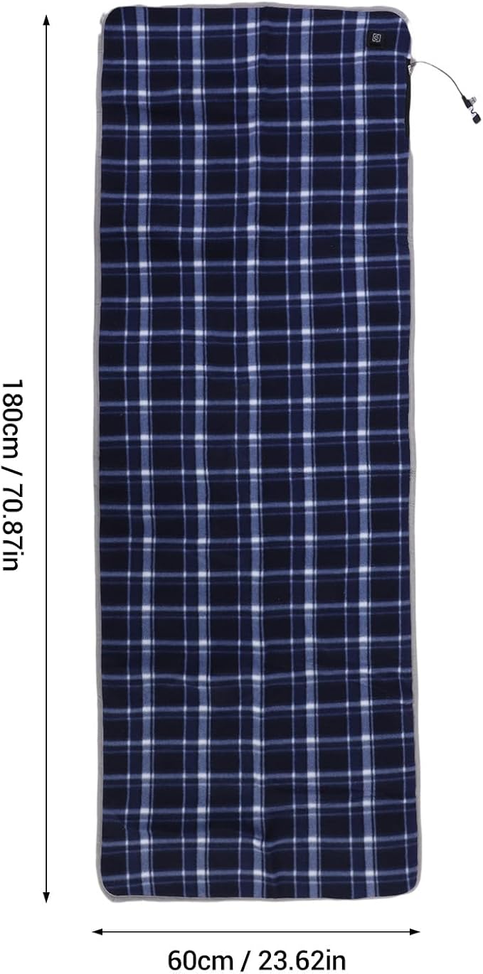 Diydeg USB Heated Sleeping Bag Liner, 5 Heating Zones, 3 Temperature Levels, Heated Sleeping Pad with Compact Bag, for Cold Weather, Camping, Hiking, Backpacking