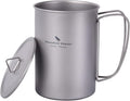 iBasingo Titanium Mug 600ml Camping Cup Outdoor Single Layer Wide Mouth Cookware Lightweight Portable Drinkware Hiking Picnic Solo Cooking Kit Ti3049D