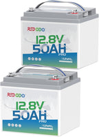 Redodo 12.8V 50Ah LiFePO4 Battery (2 Pack), Ideal Replacement for 12V 100Ah AGM SLA Battery, Built-in BMS, 4000-8000 Cycles & 10-Year lifetime, Lithium Battery for RV, Camper, Security Devices
