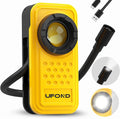 UFOND 800LM Rechargeable Flashlight,Lightweight Pocket Work Light Gooseneck Lamp,Dual Head Lamp Source 4 Mode Brightness,Magnetic Clip Aluminum Alloy Spotlight,for Repair Outdoor Camping Emergency