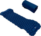 Camping Sleeping Pad Mat | 40D Nylon Fabric & TPU Laminate | Inflatable Cushion Mattress for Tent/Hiking/Travel | 2 - Way Valve, 700g Lightweight (Navy Blue)