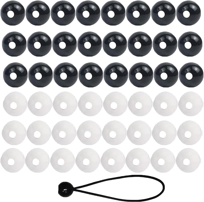 50 Pack Bungee Balls Stopper Replacement End Lock Stops for Ball Bungee Cords Heavy Duty Bungie Cord Balls Canopy Tarp Tie Down Bungee Balls Camping Tents Shock Cord Rope Elastic Stretch String