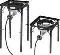 ROVSUN 200,000 BTU Powerful Propane Burner, High Pressure Portable Single Gas Stove Cooker with Adjustable Height & 20psi Regulator for Outdoor Camp Cooking Home Brewing Turkey Frying Maple Syrup Boil