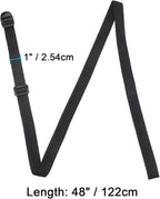 Wisdompro Sleeping Bag Strap, 2 Pack of Heavy Duty Utility Straps for Backpacking, Sleeping Bag Compression, Luggage, Camping, Hiking with Plastic Buckle - 48 inch, Black