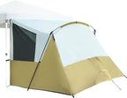 REDCAMP Camping Side Tent for Pop Up Canopy, Easy Setup Water-Resistant Camping Tent Attachment for 10' Wide Canopy, Fit 2 Person, Khaki (Frame/Shelter NOT Included)