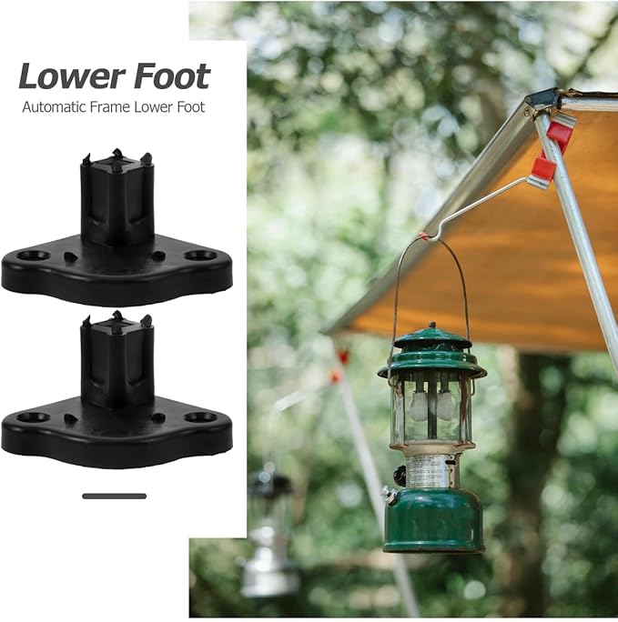 Rv Awning Bottom Bracket Foot Replacement Kit Compact Splashproof Tent Connection Base for Outdoor Camping Awning Support Stable Automatic Foot Design 2.67X2.67X1.57In