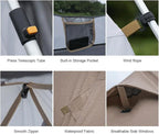 Outdoor Pyramid-Shaped Camping Tent Fully Automatic Tent Oxford Cloth Waterproof Backpacking Tent