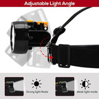 Rechargeable LED Cap Mining Lamp for Hard Hat Helmet, Waterproof Explosion-Proof Miner Headlight Flashlight for Outdoor Work, Tunnel, Coal Mine, Hunting, Fishing, Camping, Caving, Construction