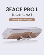 Claymore 3Face Pro L (Light Gray) - Rechargeable Surface Area Camping Light for Trucks, Overlanding, Tents, Canopies, Outdoor Events, Street Vendors, Work Lighting, Long-Lasting Battery, Hanging