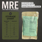 MRE (Meal-Ready-to-Eat) | Single Serving Entree | Emergency Meals | Survival Food | Fresh Dates | Long Shelf Life | Made in USA (12-Pack, Chicken Noodle with Vegetables)