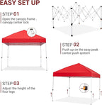 CABIHOME Quick Setup Pop Up Canopy Tent 10x10ft – Waterproof Outdoor Gazebo Shelter with Mesh Sidewalls & Mosquito Netting, Portable Folding Tent for Camping, Patio, Backyard, Events