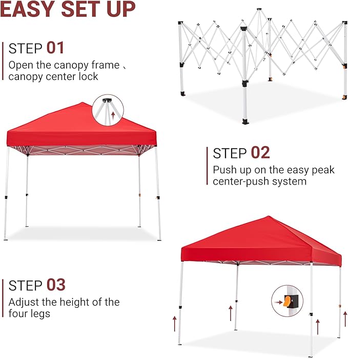 8x8ft Pop-Up Canopy, Outdoor Screen Tent with Mesh Mosquito Netting Sidewalls, Waterproof & UV-Block Shade Shelter for Camping, Picnic, Deck & Backyard Events