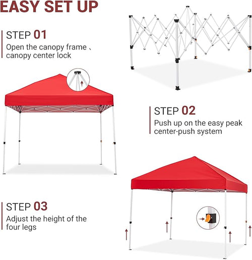 8x8ft Pop-Up Canopy, Outdoor Screen Tent with Mesh Mosquito Netting Sidewalls, Waterproof & UV-Block Shade Shelter for Camping, Picnic, Deck & Backyard Events