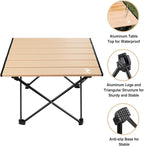 VILLEY Portable Camping Side Table, Ultralight Aluminum Folding Beach Table with Carry Bag for Outdoor Cooking, Picnic, Camp, Boat, Travel