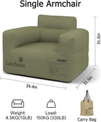 Inflatable Couch with Built-in Cordless Rechargeable Pump Durable Blow Up Sofa Chair Portable Camping Couch Waterproof Inflatable Furniture for Outdoor Beach Home Festivals Backyard Party | Cordless Air Pump, Durable Fabric, Puncture Resistant, Easy In...