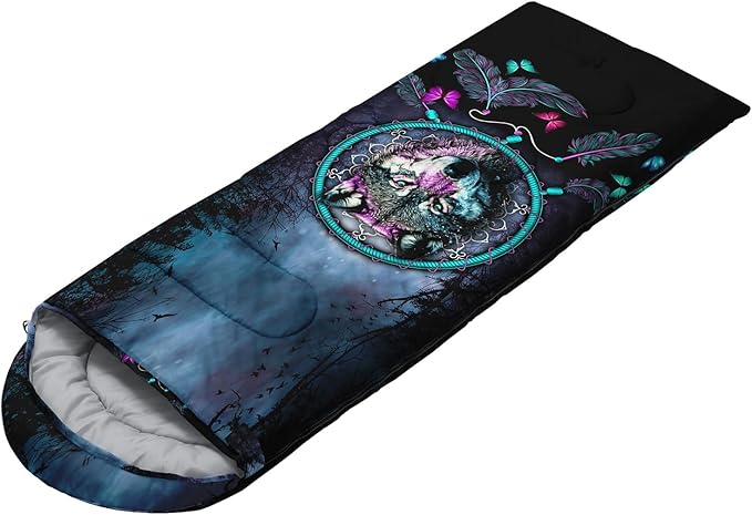 HOSIMA Dear Hunting Pattern Cold Weather Sleeping Bags for Kids Adults,Black Light Weight Waterproof Sleeping Bags for Outdoors Hiking.