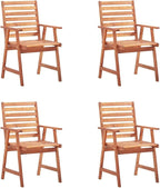 Patio Dining Chairs ,Bistro Chair,Camping Chair,Armchair,Outdoor Chairs,Beach Chair,Fishing Chairs,Barbecue Chairs,for Deck, poolside,Camping,Beach,Campsite,4 pcs with Cushions Solid Acacia Wood