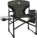 EVER ADVANCED Aluminum Lightweight Folding Director Chair, 350lbs Heavy Duty Camping Chair with Side Table & Storage, 19" Joint-Friendly Height Easy to Stand, Portable Makeup Artist & Vendor Chair