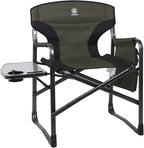 EVER ADVANCED Aluminum Lightweight Folding Director Chair, 350lbs Heavy Duty Camping Chair with Side Table & Storage, 19" Joint-Friendly Height Easy to Stand, Portable Makeup Artist & Vendor Chair