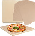 10 Inch Small Pizza Stone with Parchment Paper(50 pcs) for Camp Oven 10”x11”x0.5”, Garpernics Rectangular Cordierite Baking & Grilling Stone for Grills and Air Fryers Fit for Coleman Camp Oven