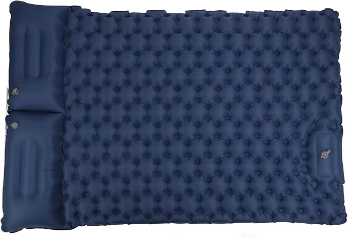 Alomejor Sleeping Pad, Self Inflating Camping Mat with Built in Foot Pump for Outdoor Hiking 49.2x77.1in Navy