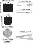Portable Tableware Set, Stainless Steel Camping Utensils with Storage Bag for Outdoor Picnic Hiking