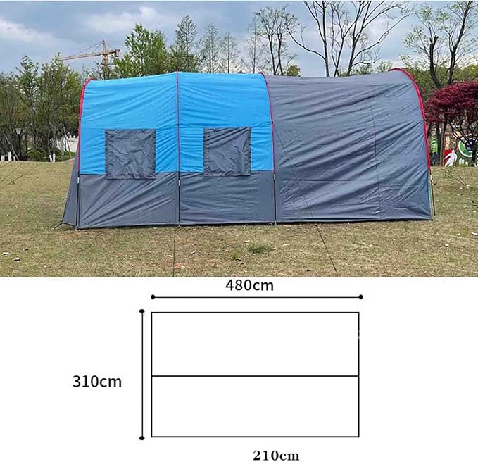 Tunnel Tent Outdoor Camping Tents W/Bedroom,Large Space for 5/8 People,Portable Lightweight Weatherproof Camping Tent for Parties Picnic,Travel Camping Family Tents Shelter