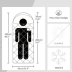 Mountainlodge 100% Cotton Shell and Lining Sleeping Bag for Adult Cold Weather with Compression Bag&Carry Bag for Camping,Travel and Car Camping