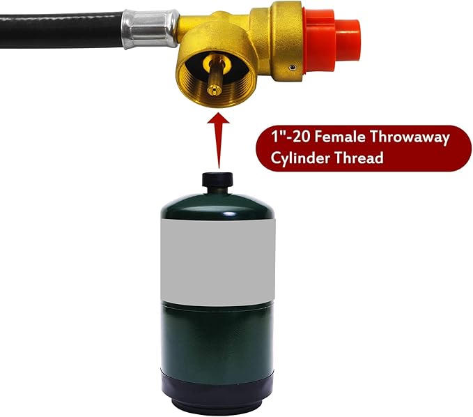 MENSI Fuel Propane Butane Gas Portable Camping Stove Replacement 27.5 Inch Regulator with Hose Convert to 1LB Disposal Bottle