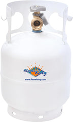 Flame King YSN5LB-GAUGE 5lb Steel Propane Tank Cylinder with Gauge and OPD Valves for Grills and BBQs, Camping, Fishing, & Outdoor Activities, White