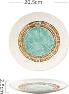 Camping Plates Ceramic Dinner Plate Kitchen Restaurant Western Food Plate Fruit Plate Dessert Plate Creative White Plate Tableware Decorative Plate(20.5cm)